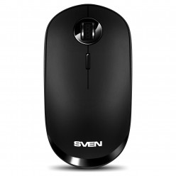 SVEN RX-570SW Bluetooth +Wireless, Optical Mouse, 2.4GHz, 800/1200/1600dpi, 3+1(scroll wheel) Silent buttons, built-in 400mAh battery, Rubber scroll wheel, Black